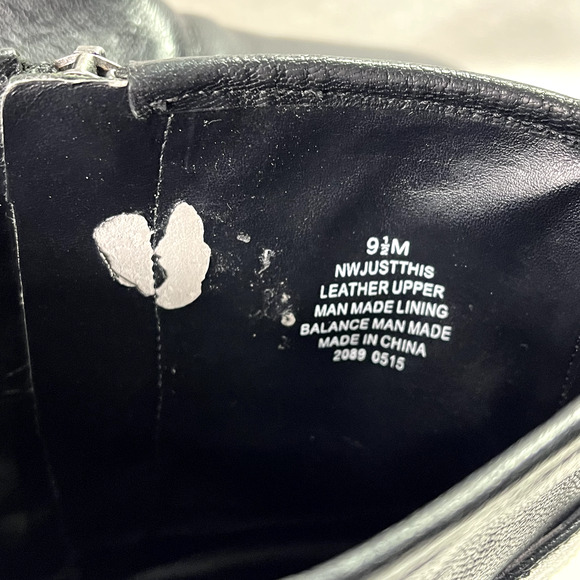 Nine West Boots Womens 9.5M Justthis Ankle Black Leather Buckle Strap Zip Boho - Picture 14 of 14